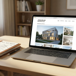 Seriöse, professionelle Homepage auf einem Laptop